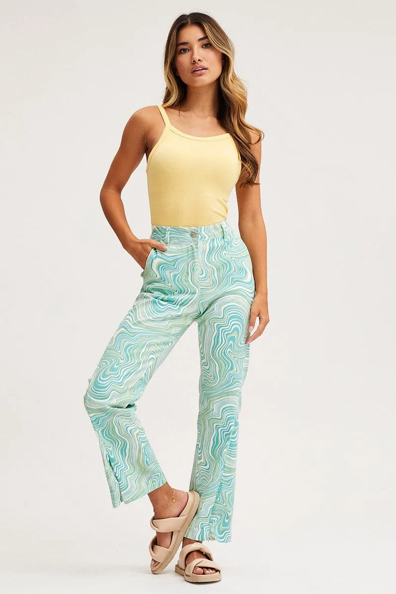 Print Wide Leg Pants High Rise sold by Ally Fashion