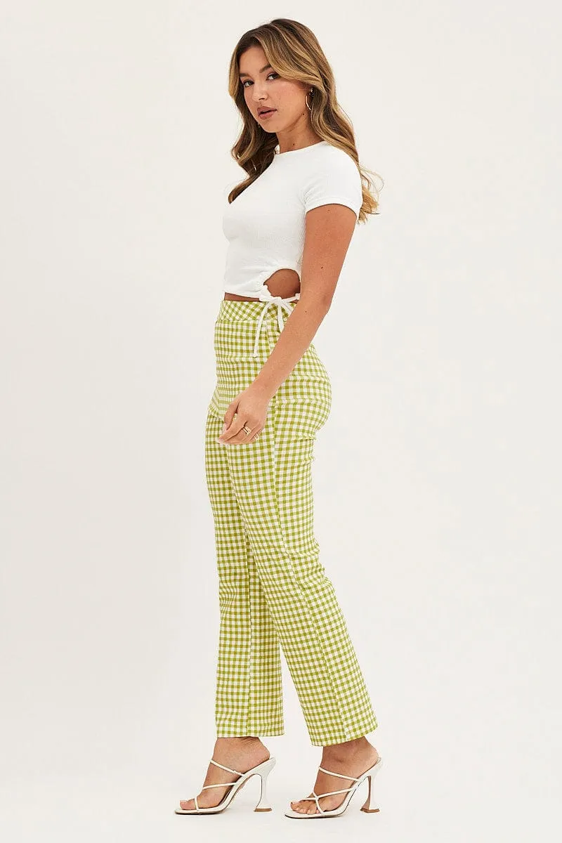Check Slim Pants High Rise sold by Ally Fashion product image thumbnail 4