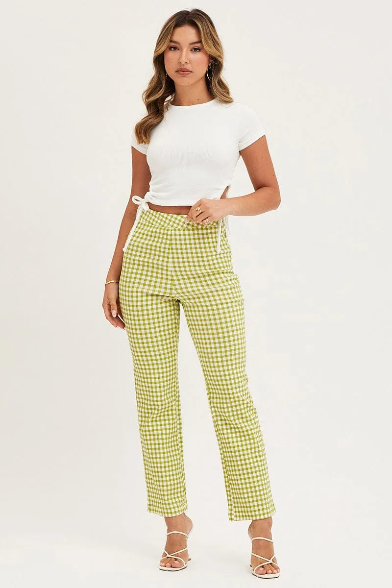 Check Slim Pants High Rise sold by Ally Fashion product image thumbnail 3