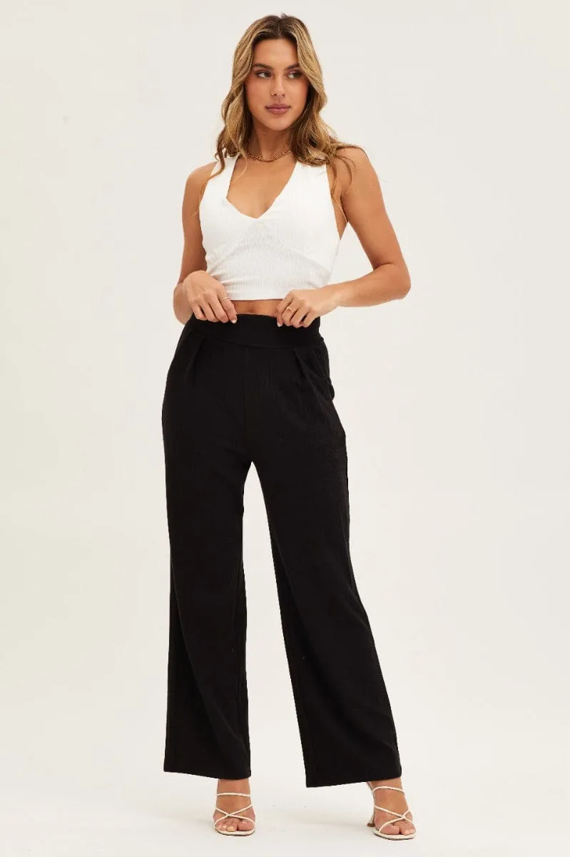 Black Pants High Waist Wide Leg sold by Ally Fashion