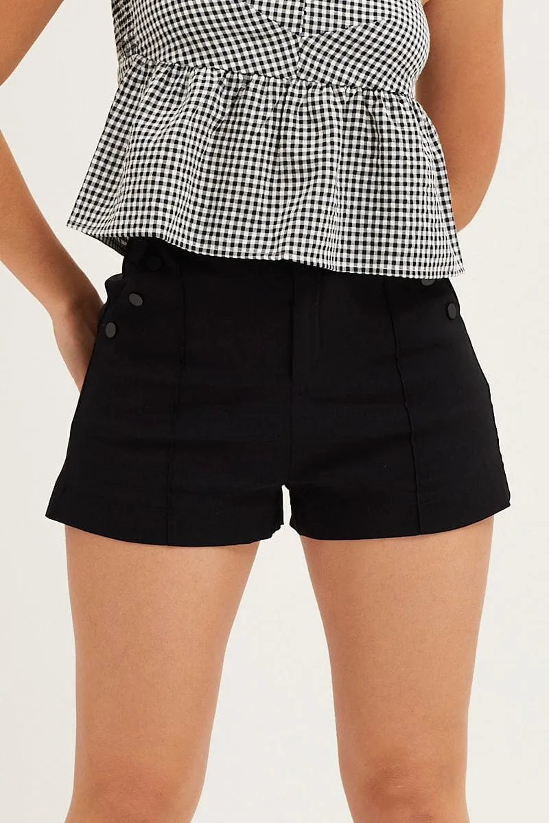 Black Mini Shorts High Rise sold by Ally Fashion product image thumbnail 2