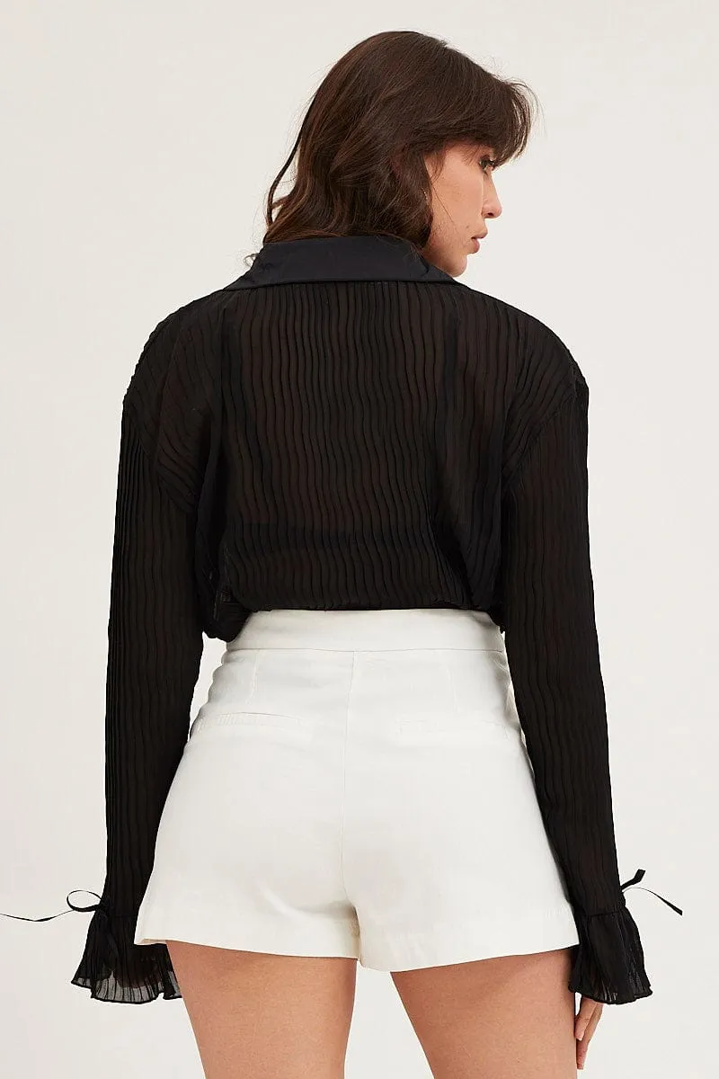 White Mini Shorts High Rise sold by Ally Fashion product image thumbnail 5