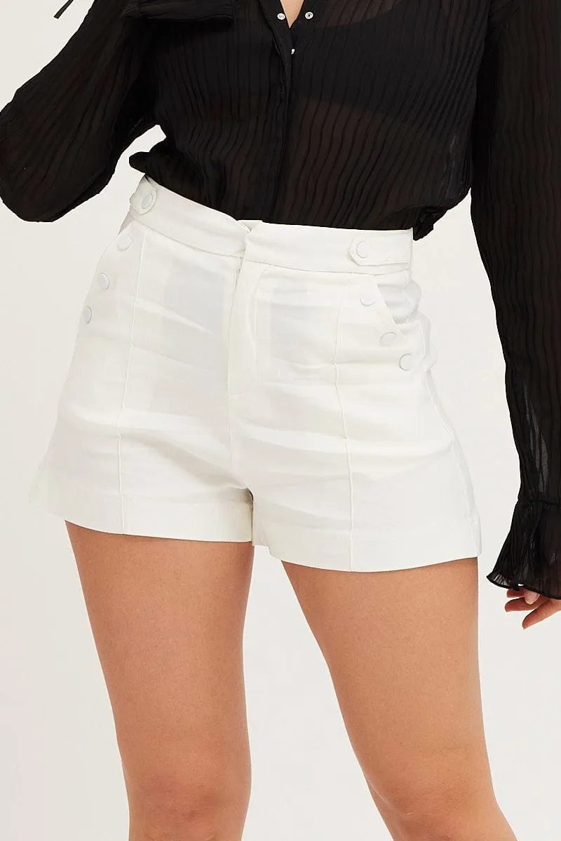 White Mini Shorts High Rise sold by Ally Fashion product image thumbnail 2