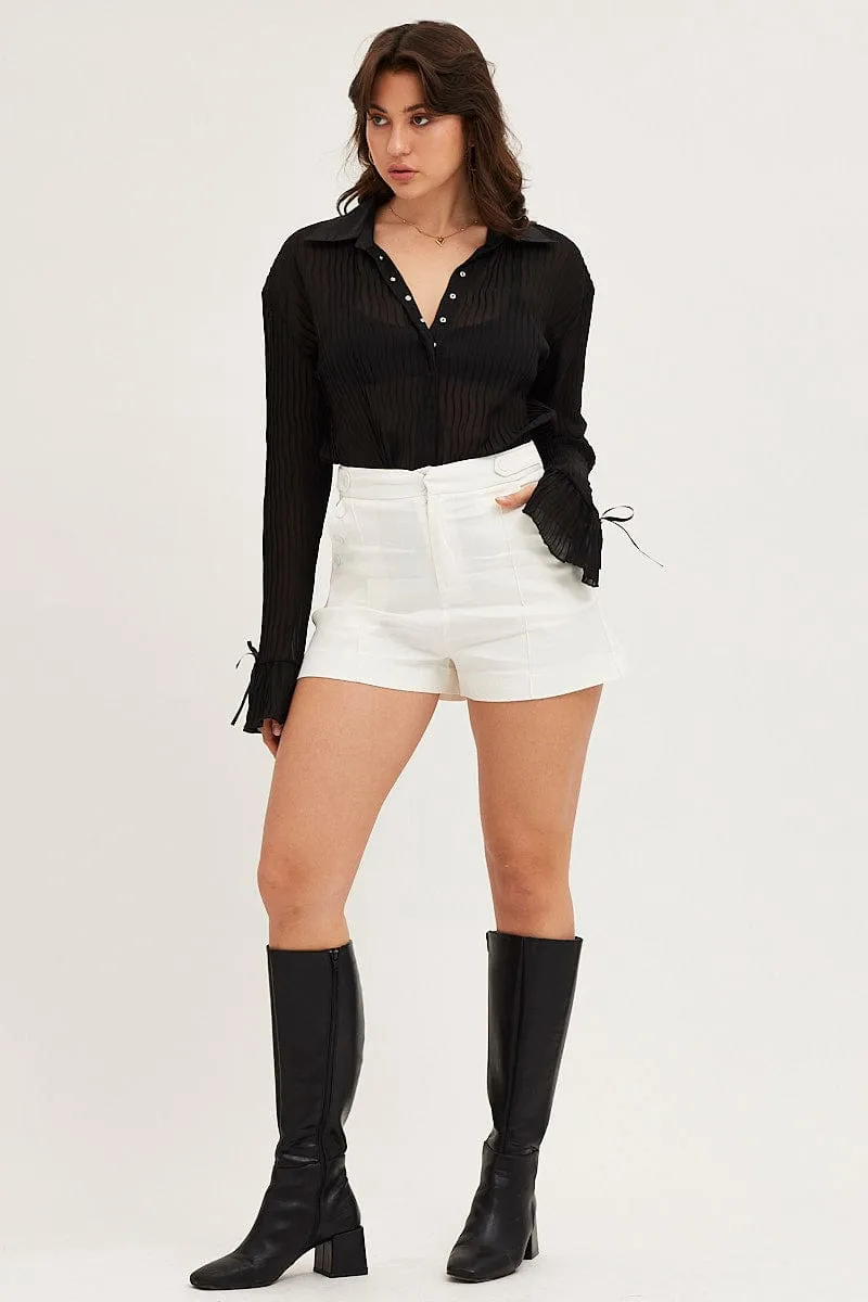 White Mini Shorts High Rise sold by Ally Fashion product image thumbnail 3
