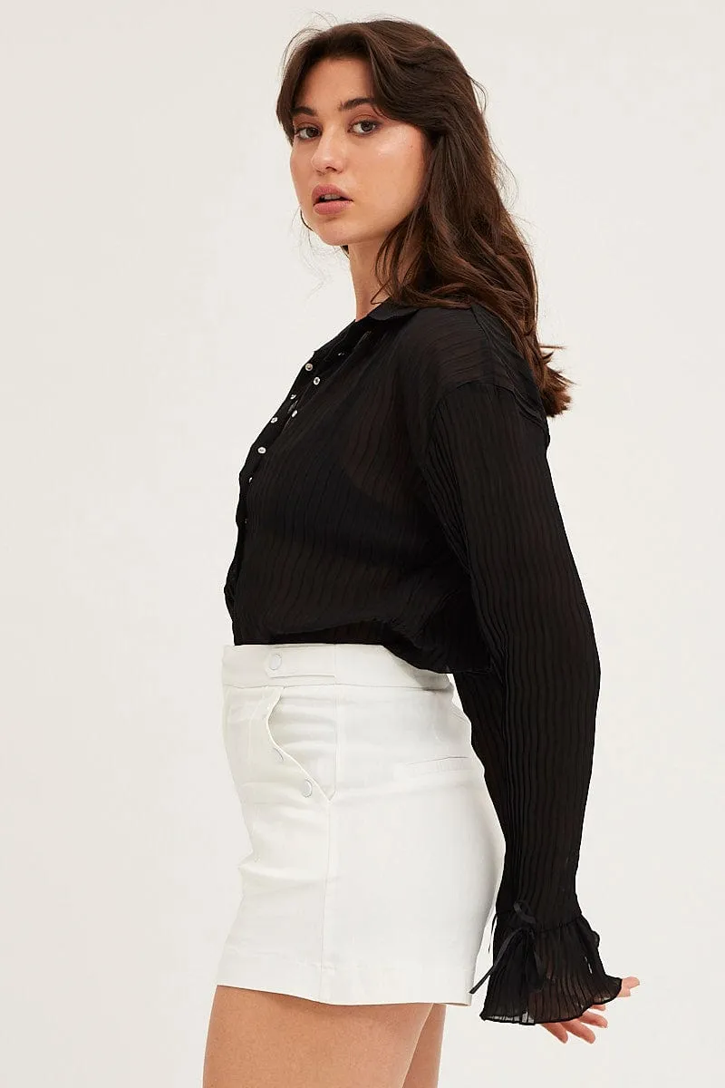 White Mini Shorts High Rise sold by Ally Fashion product image thumbnail 4