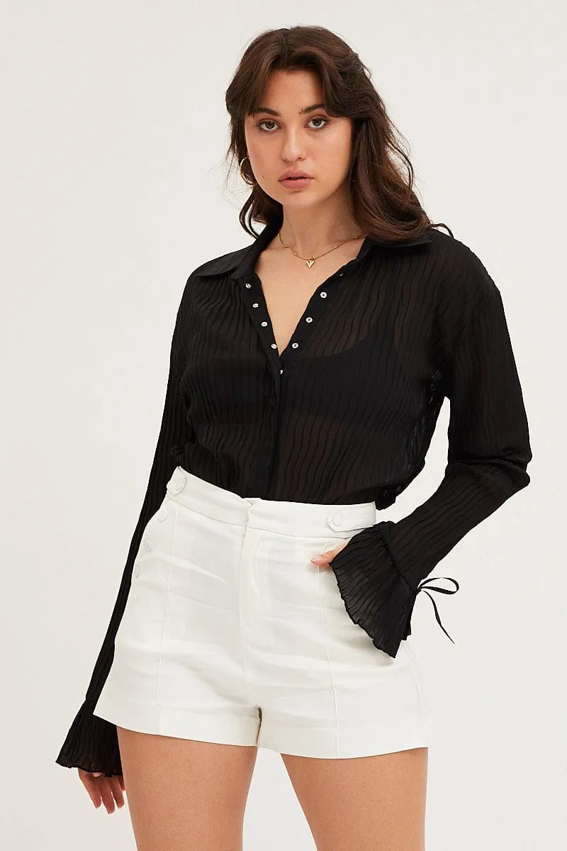 White Mini Shorts High Rise sold by Ally Fashion