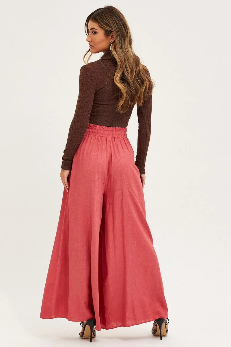 Brown Wide Leg Pants High Rise sold by Ally Fashion product image thumbnail 5