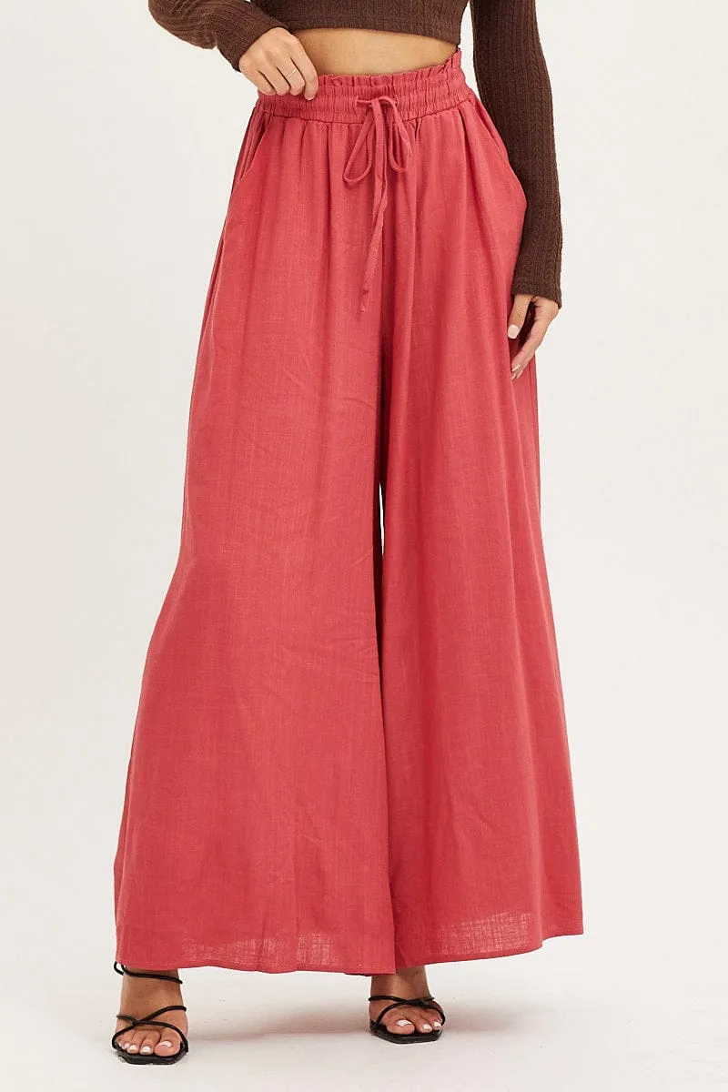 Brown Wide Leg Pants High Rise sold by Ally Fashion product image thumbnail 2