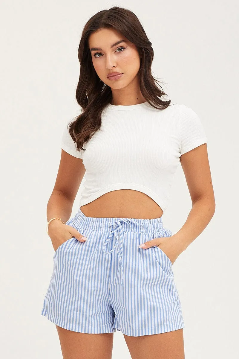 Stripe Mini Shorts High Rise sold by Ally Fashion