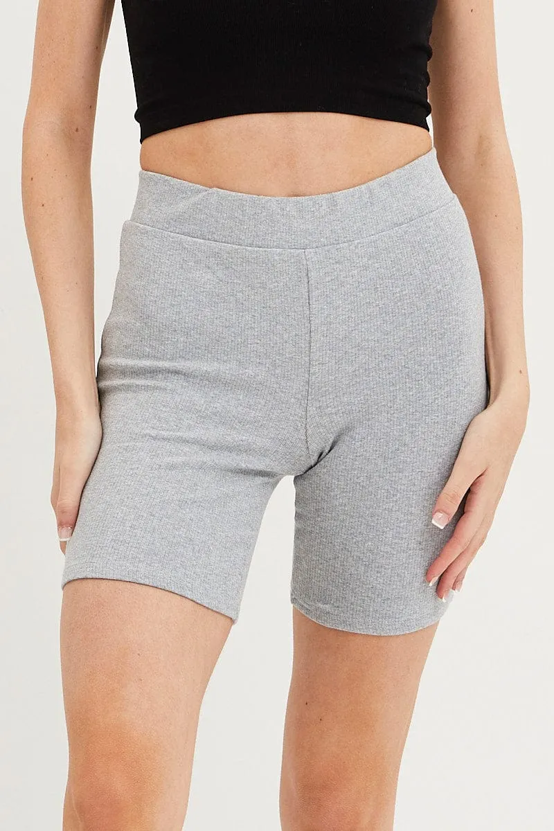 Grey Biker Shorts High Rise sold by Ally Fashion product image thumbnail 2