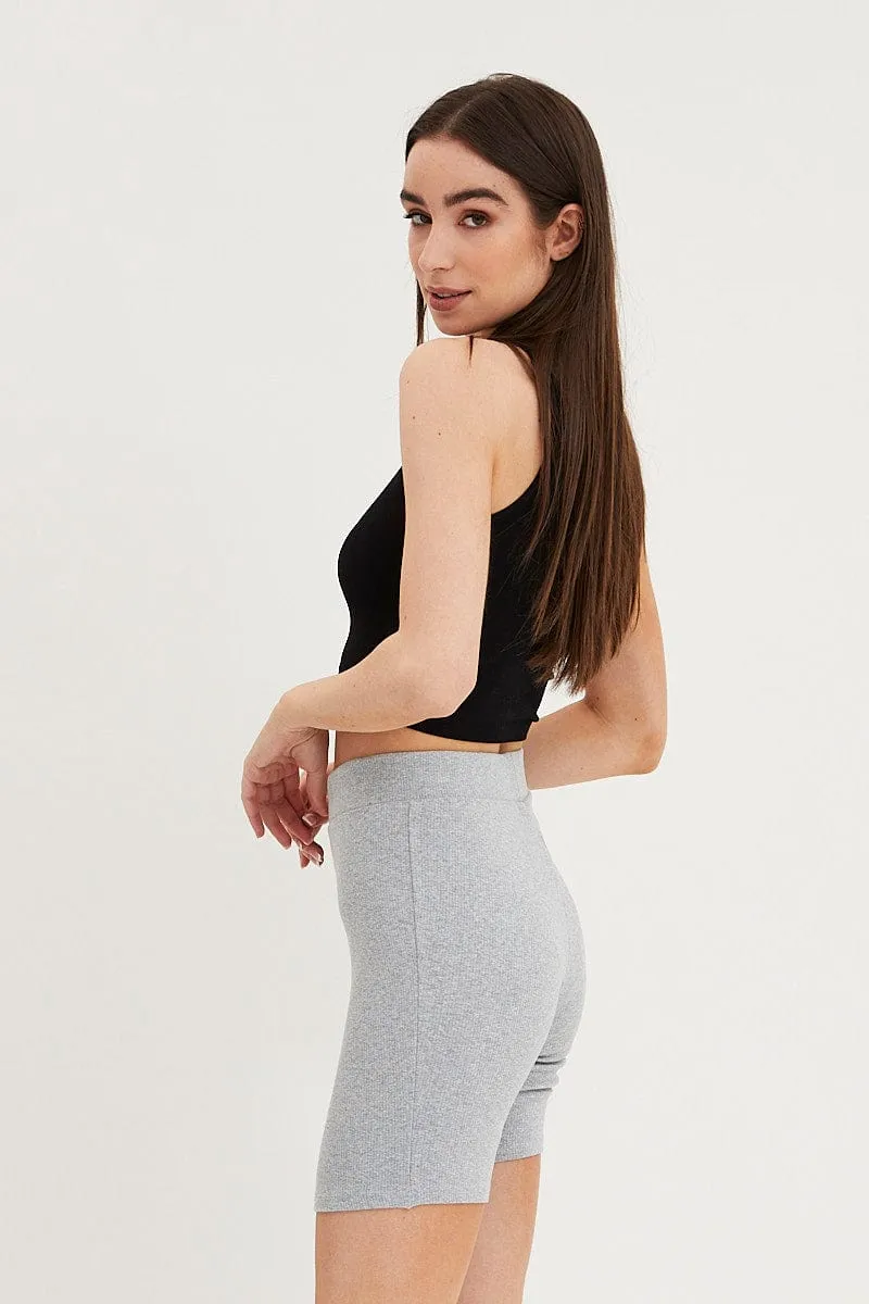 Grey Biker Shorts High Rise sold by Ally Fashion product image thumbnail 4