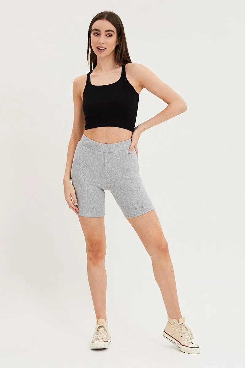Grey Biker Shorts High Rise sold by Ally Fashion product image thumbnail 3