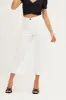 White High Rise Linen Blend Wide Leg Pants sold by Ally Fashion