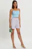 Purple Tie Front Elastic Waist Track Short sold by Ally Fashion