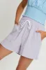 Purple Tie Front Elastic Waist Track Short sold by Ally Fashion