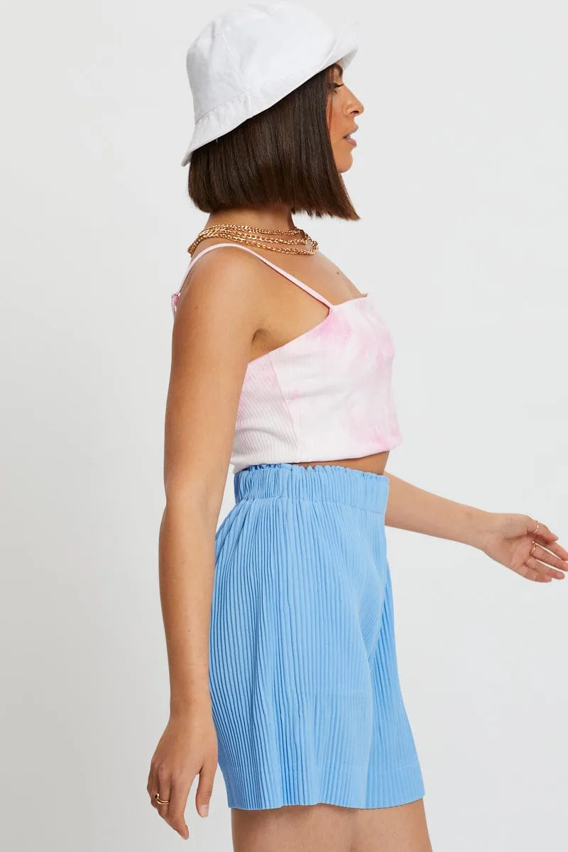 Blue Elastic Waist Track Short sold by Ally Fashion product image thumbnail 2