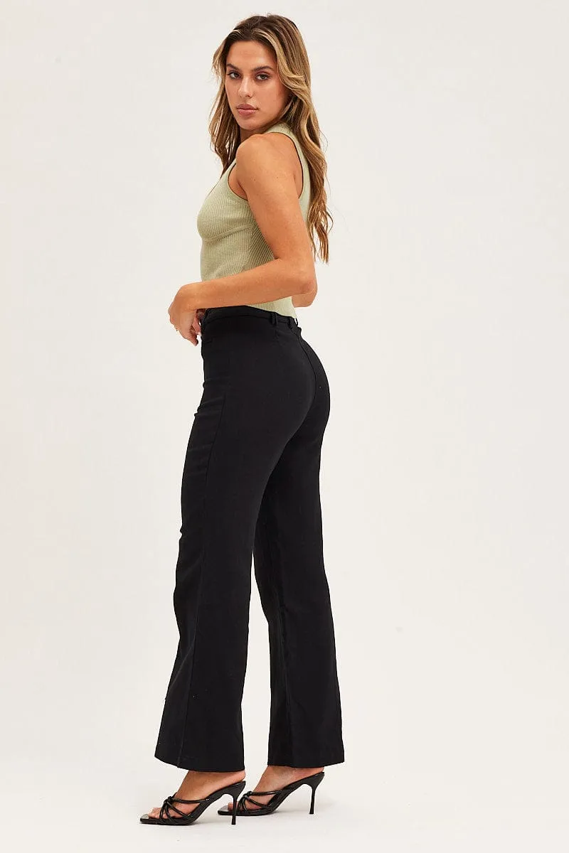 Black High Rise Linen Blend Wide Leg Pants sold by Ally Fashion product image thumbnail 4