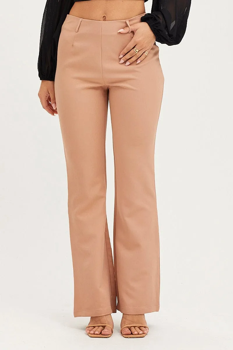 Beige Flare Pants Mid Rise sold by Ally Fashion product image thumbnail 2