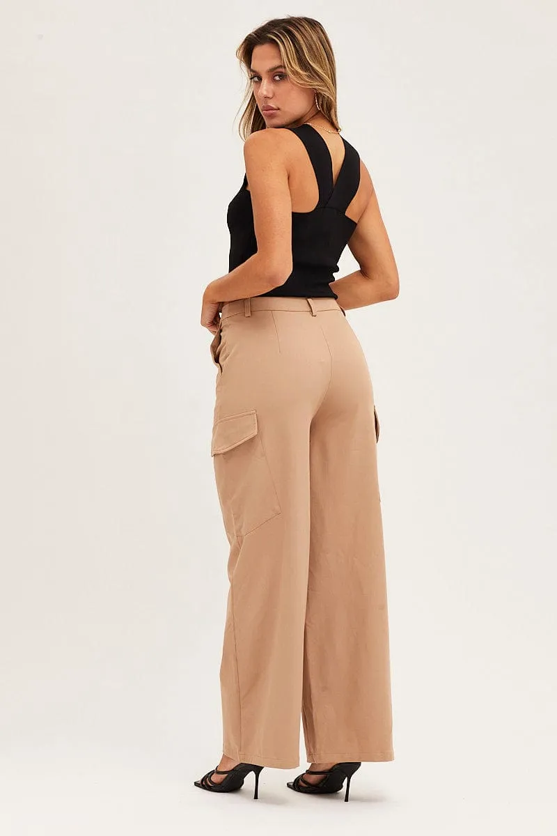Beige Cargo Pant sold by Ally Fashion product image thumbnail 5