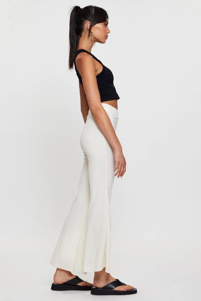 White Flare Pants High Rise sold by Ally Fashion product image thumbnail 4