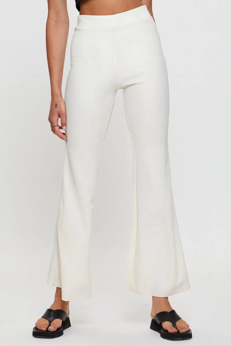 White Flare Pants High Rise sold by Ally Fashion product image thumbnail 2