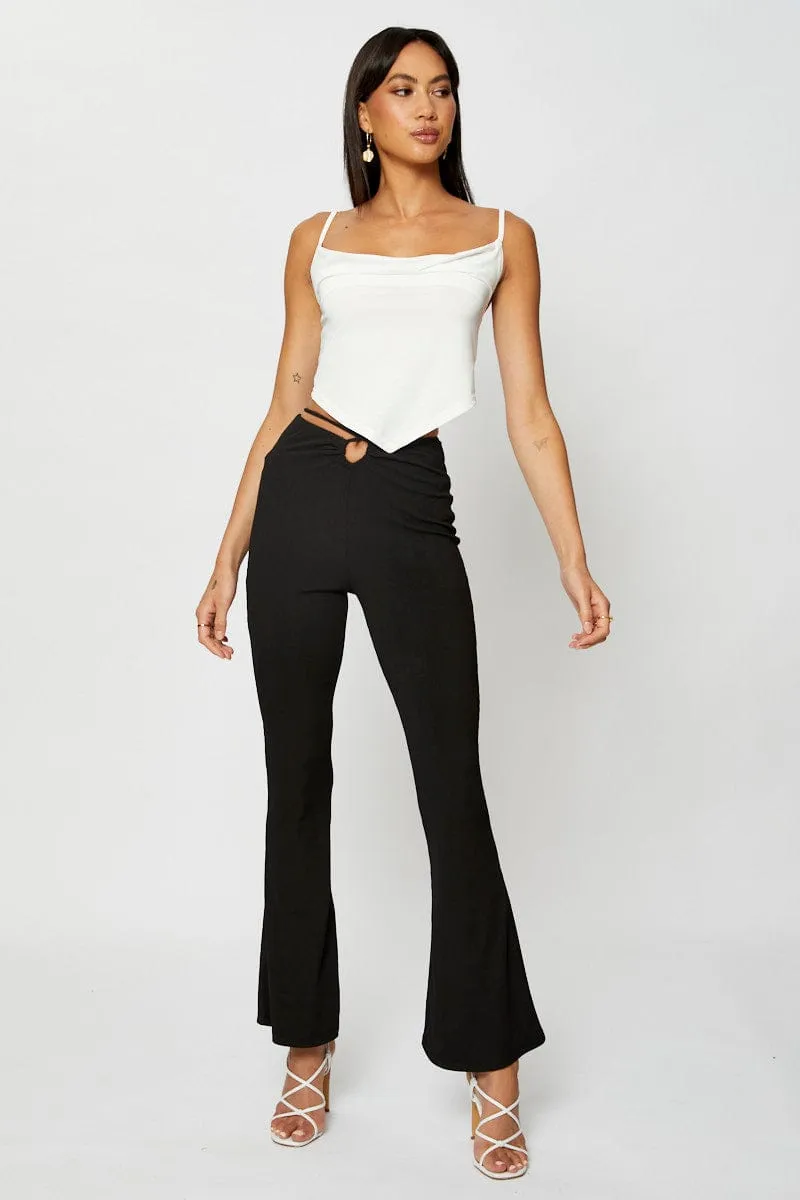 Black Jersey Pants Flare Leg sold by Ally Fashion product image thumbnail 3