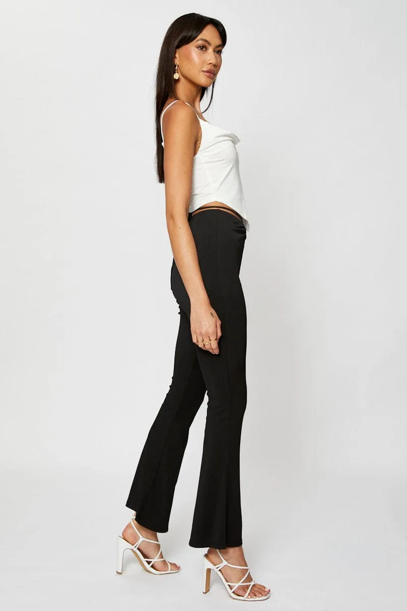 Black Jersey Pants Flare Leg sold by Ally Fashion product image thumbnail 4