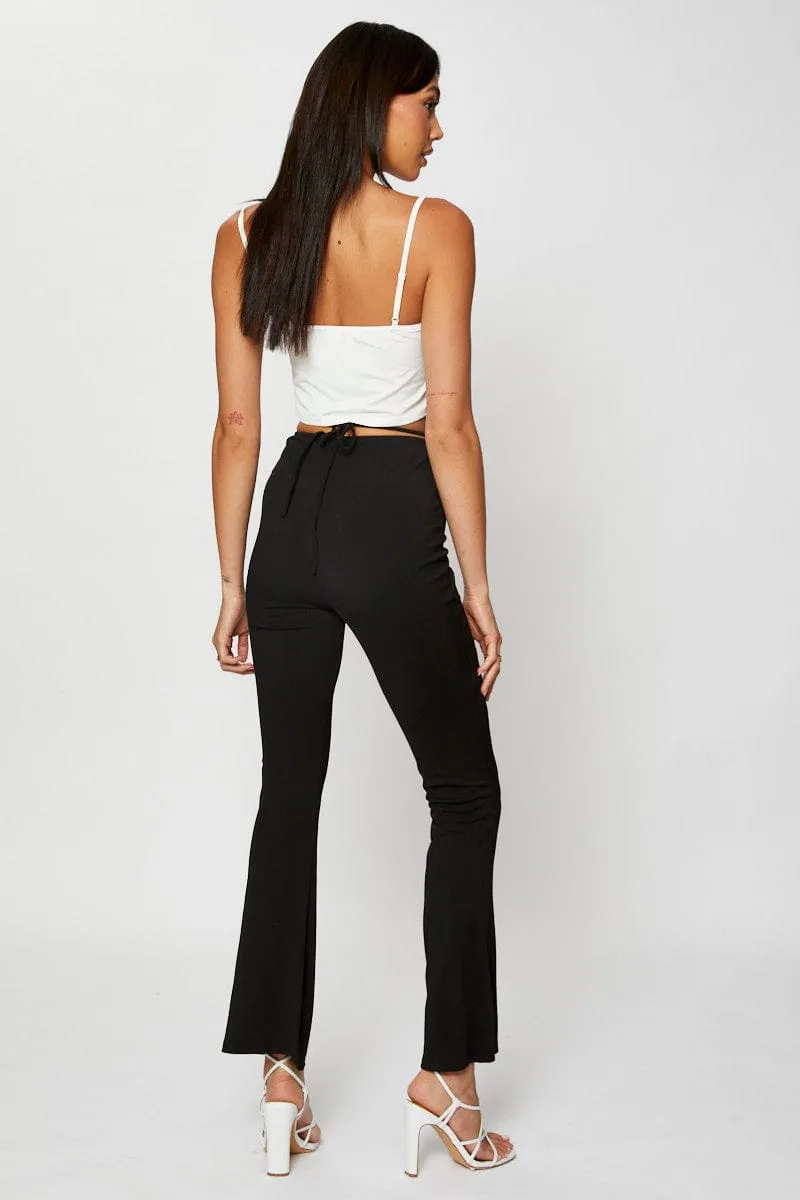 Black Jersey Pants Flare Leg sold by Ally Fashion product image thumbnail 5