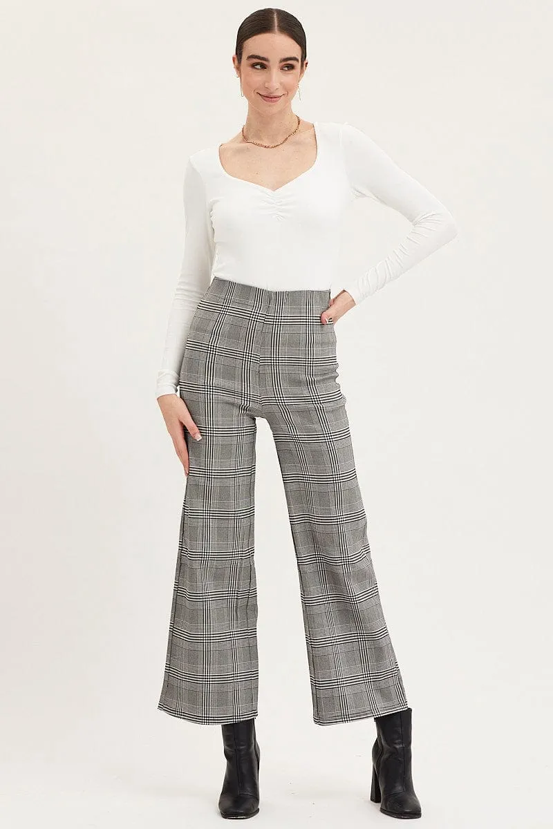 Check Flare Pants High Rise sold by Ally Fashion