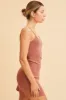 Brown Slip Dress Base Layer Cotton Stretch Sleeveless sold by Ally Fashion