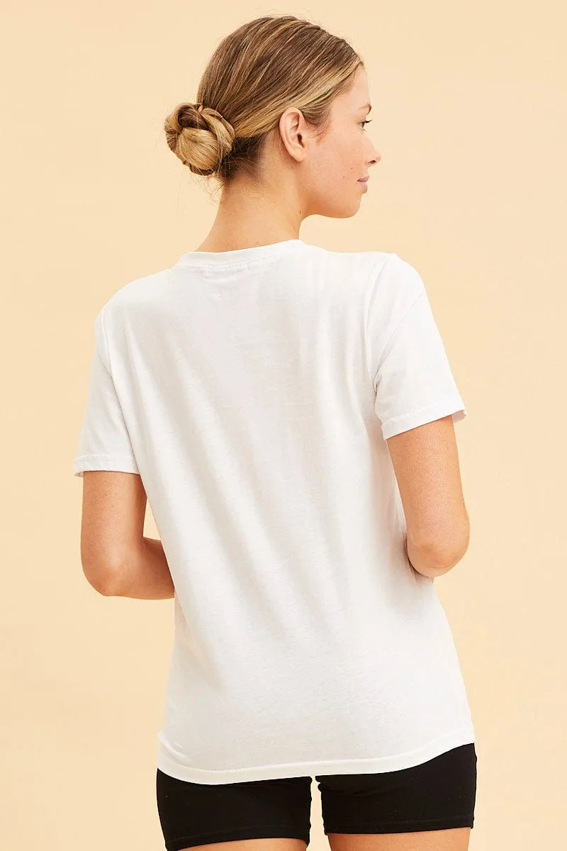 White Cotton T-Shirt Crew Neck Regular Fit Cotton sold by Ally Fashion product image thumbnail 5
