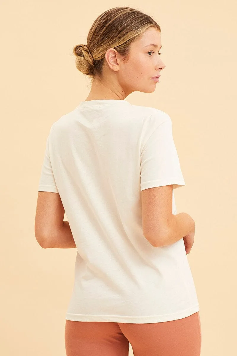 White Cotton T-Shirt Crew Neck Regular Fit Cotton sold by Ally Fashion product image thumbnail 5