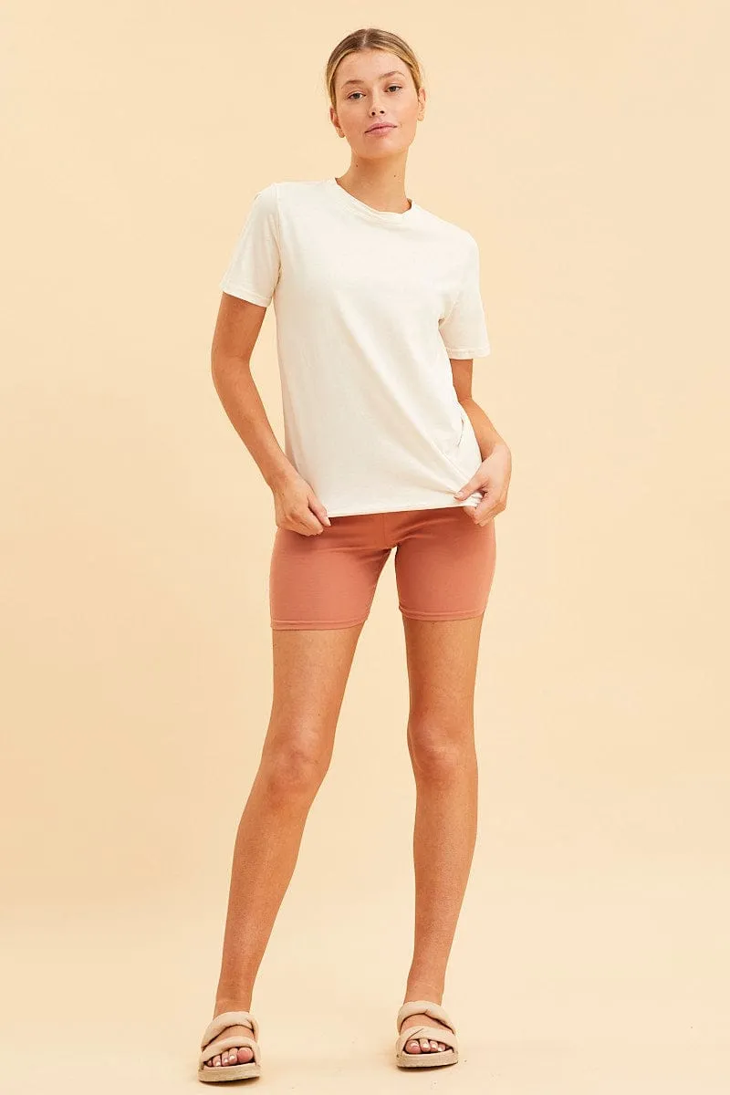 White Cotton T-Shirt Crew Neck Regular Fit Cotton sold by Ally Fashion product image thumbnail 2