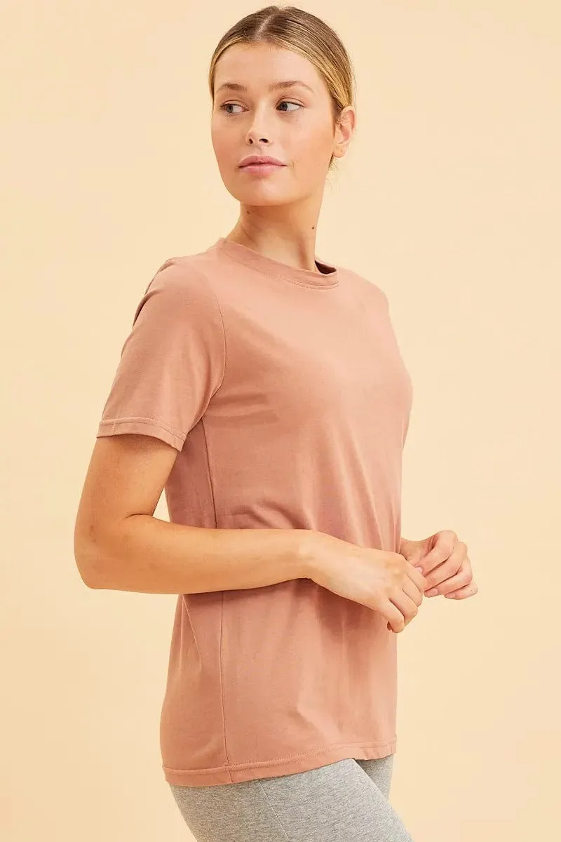 Beige Cotton T-Shirt Crew Neck Regular Fit Cotton sold by Ally Fashion product image thumbnail 4