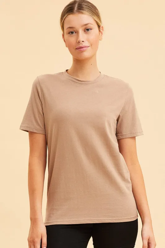 Orange Cotton T-Shirt Crew Neck Regular Fit Cotton sold by Ally Fashion