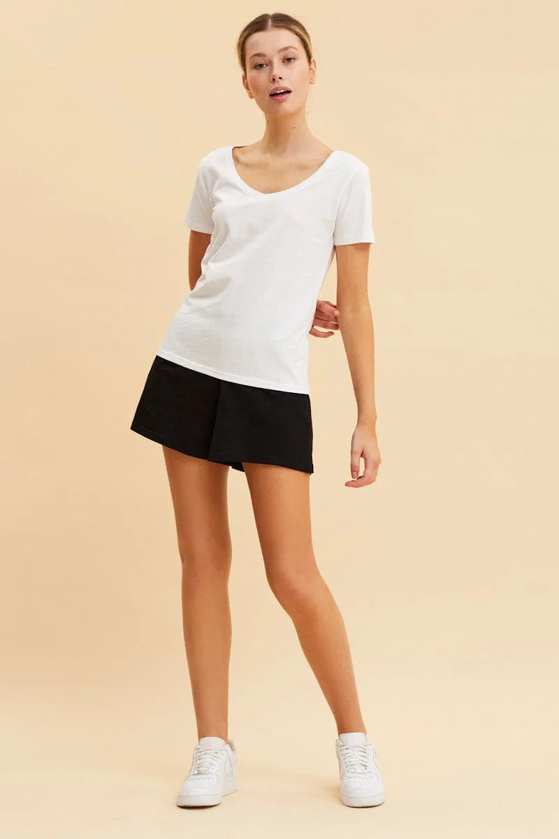 White V Neck T-Shirt Cotton Regular Fit Cotton sold by Ally Fashion product image thumbnail 2