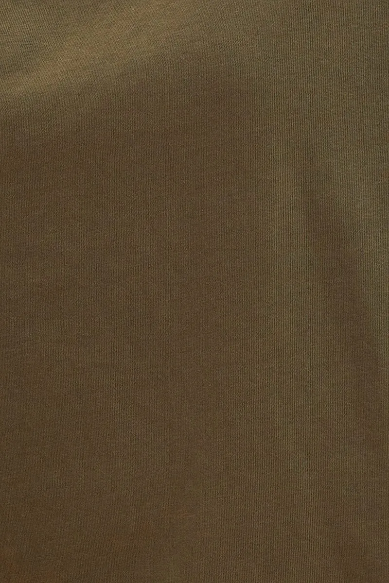 Green Cropped T-Shirt Crew Neck Roll Sleeve Cotton sold by Ally Fashion product image thumbnail 5