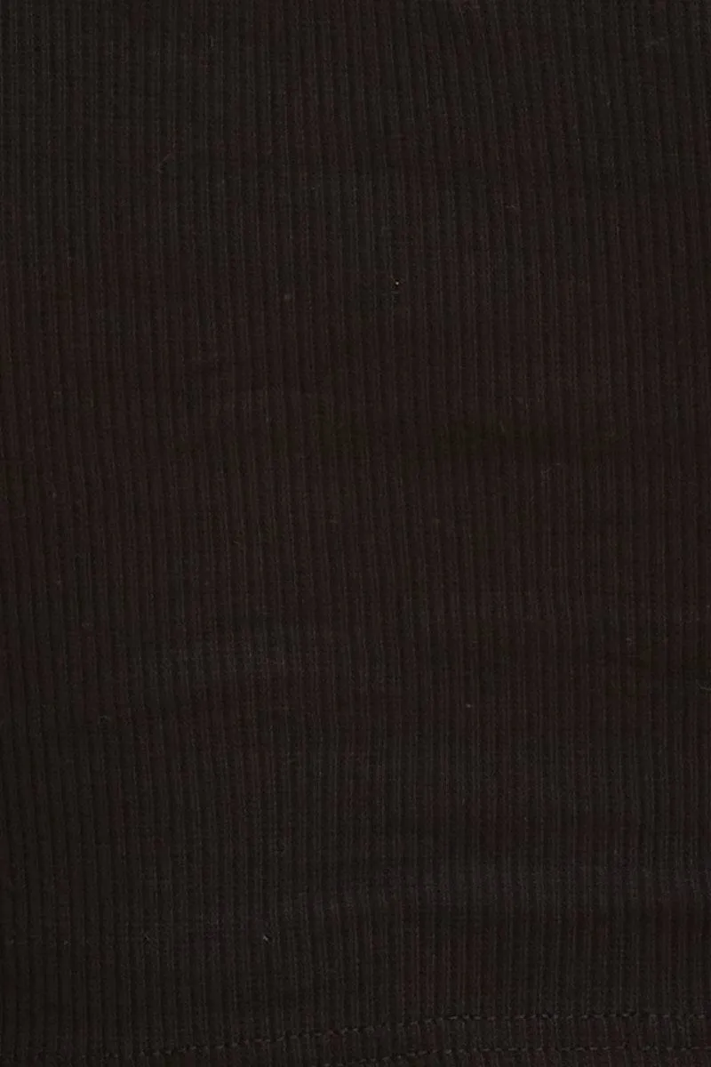 Black Cropped Tank Cotton Blend Rib Racer Back sold by Ally Fashion product image thumbnail 5