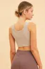 Beige Cropped Tank Cotton Blend Rib Racer Back sold by Ally Fashion