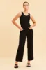 Black Cotton Tank Scoop Neck Cotton Blend Rib Sleeveless sold by Ally Fashion
