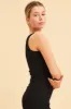 Black Cotton Tank Scoop Neck Cotton Blend Rib Sleeveless sold by Ally Fashion