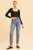 Black Crop Top Scoop Neck Long Sleeve Rib sold by Ally Fashion