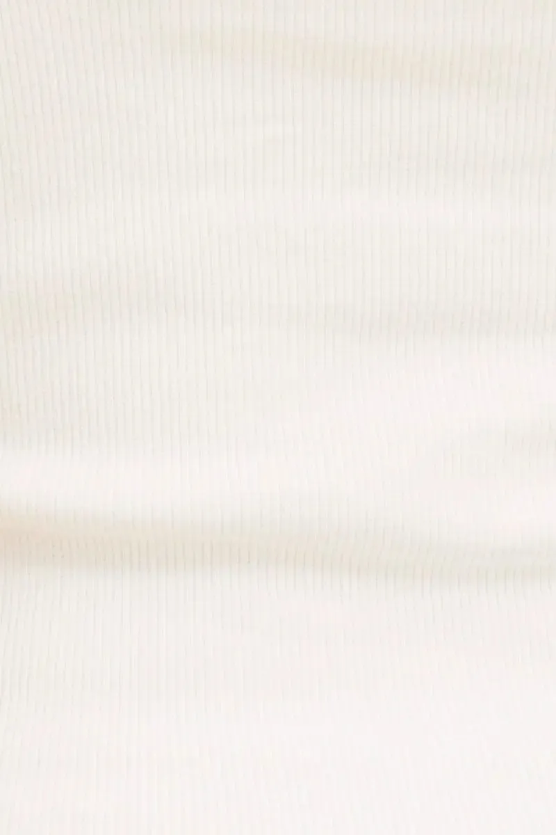 White Crop Tank Square Neck Cotton Blend Rib sold by Ally Fashion product image thumbnail 4