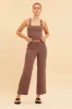 Brown Crop Tank Square Neck Cotton Blend Rib sold by Ally Fashion