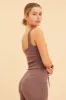 Brown Crop Tank Square Neck Cotton Blend Rib sold by Ally Fashion