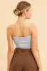 Blue Bandeau Singlet Rib Top sold by Ally Fashion