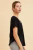 Black Pocket Tee Scoop Neck Cotton Stretch Short Sleeve sold by Ally Fashion