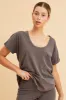 Grey Pocket Tee Scoop Neck Cotton Stretch Short Sleeve sold by Ally Fashion