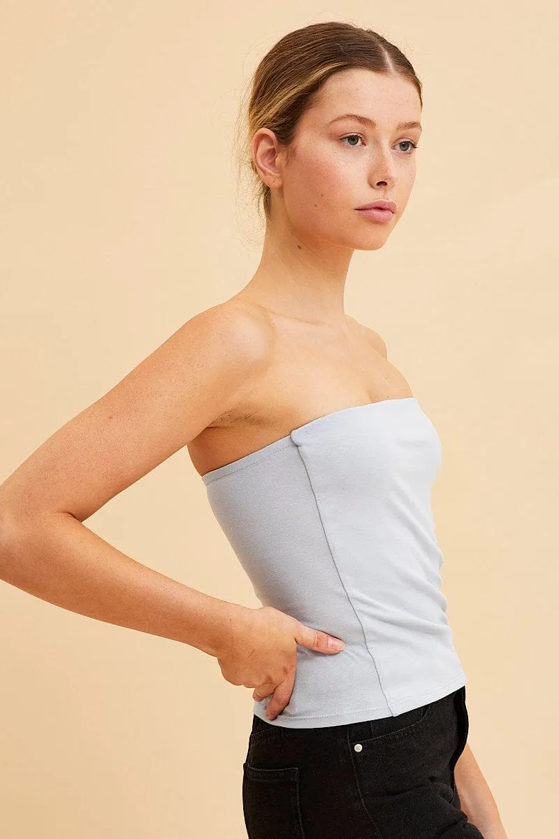 Blue Bandeau Cami Cotton Stretch Full Length sold by Ally Fashion product image thumbnail 4
