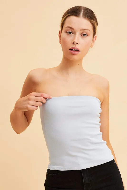 Blue Bandeau Cami Cotton Stretch Full Length sold by Ally Fashion